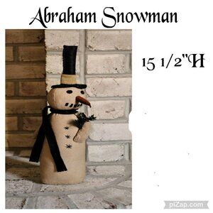 Abraham Snowman 15 1/2"‎ high Primitive By Pine Creek weighted bottom